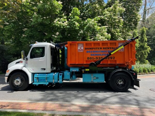 Truck for aame day residential dumpster rentals