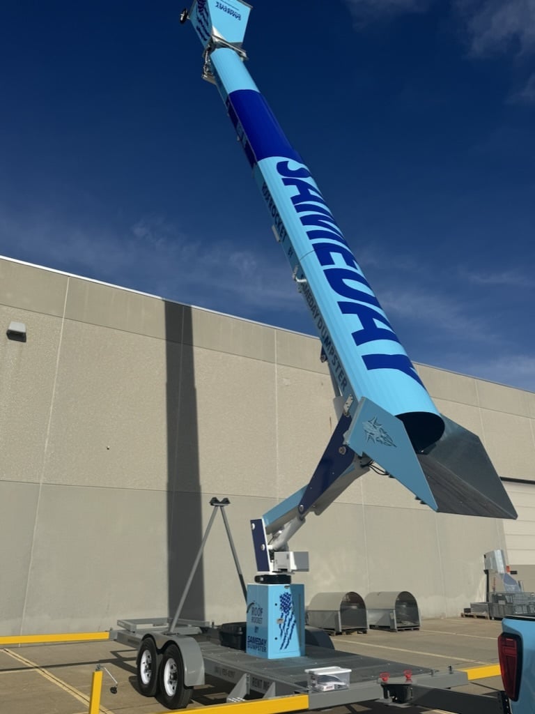 Truck for aame day residential dumpster rentals 